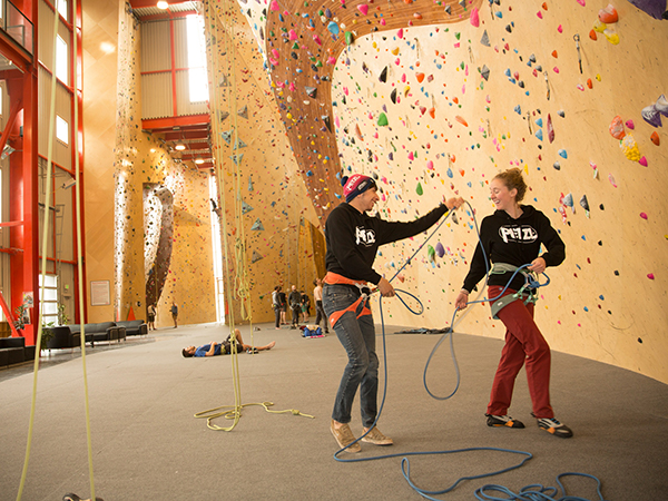 Indoor sport climbing at The Front in Salt Lake City